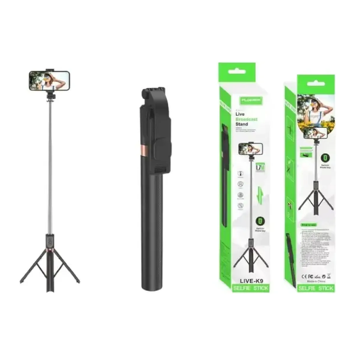 Plokama K9 LED Selfie Stick Tripod — Detail 2
