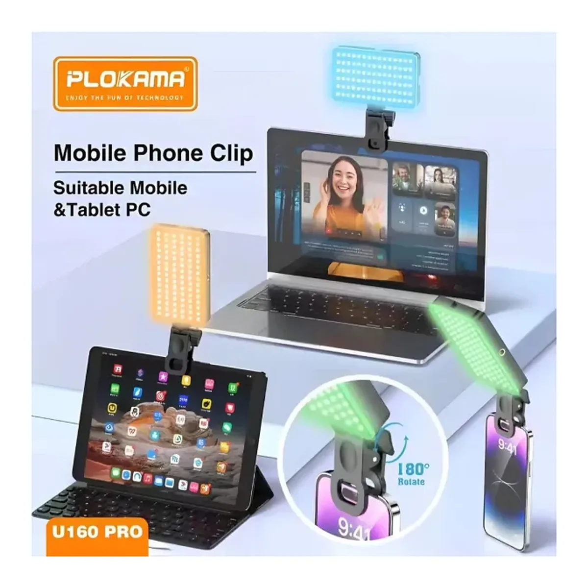 Plokama U160 Pro RGB Portable LED Light — Detail 4