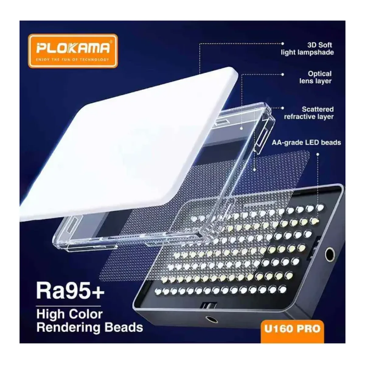 Plokama U160 Pro RGB Portable LED Light — Detail 6