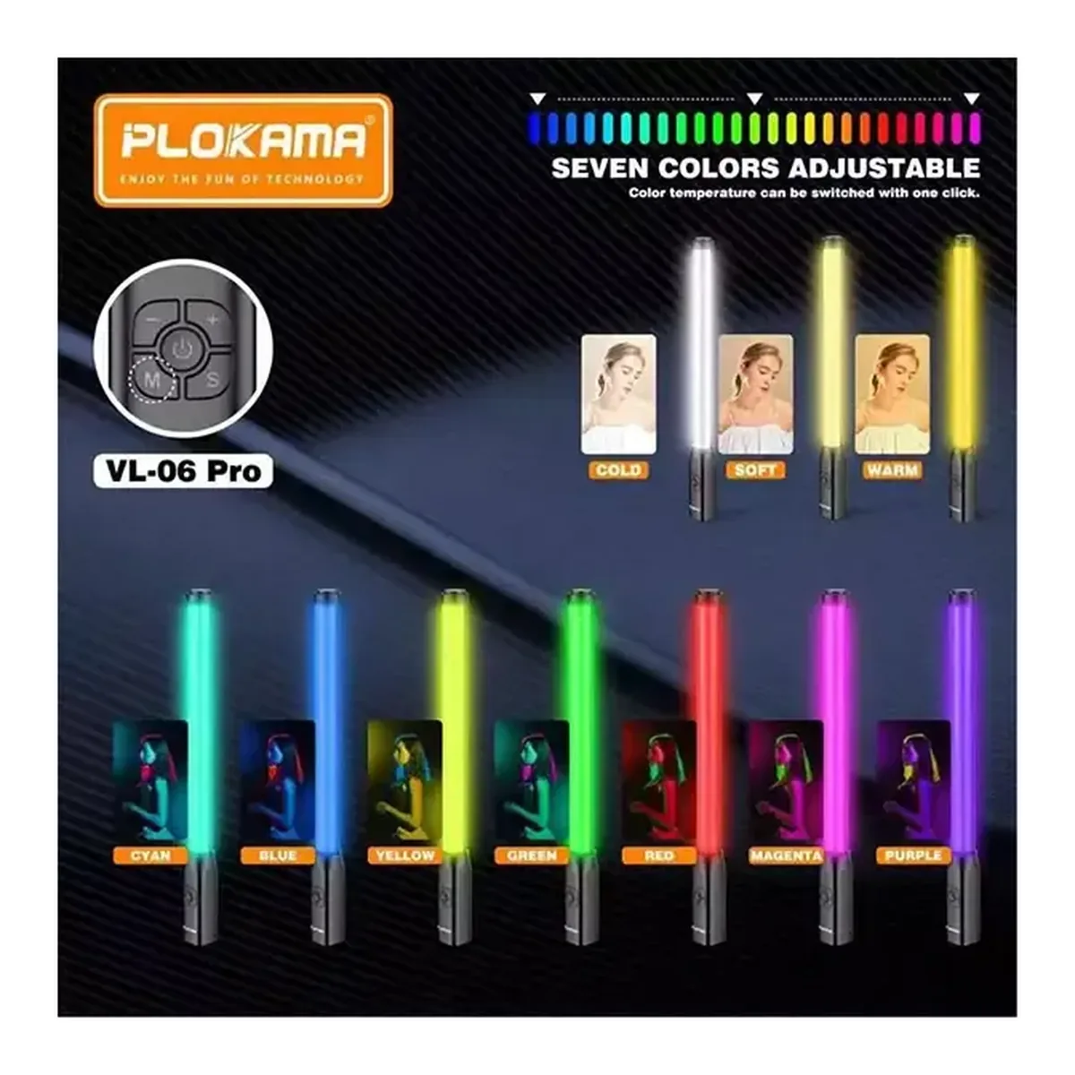 Plokama VL-06 Pro RGB Light Stick — Detail 3