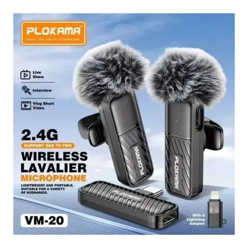 Plokama VM20 Dual Wireless Lavalier Microphone — Detail 3